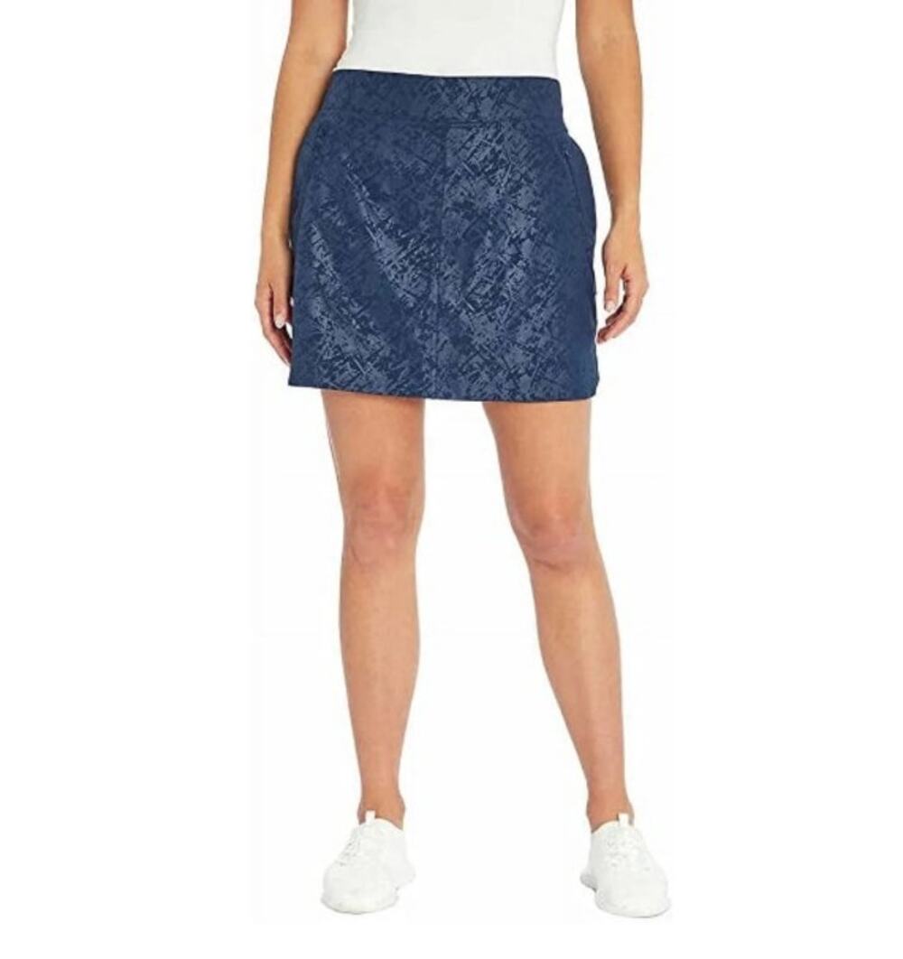 Orvis Pull-On Navy Shattered Glass Print Pickleball Tennis Golf Skort, Size S